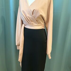 Chic Pink Dress with Ribbon Detail